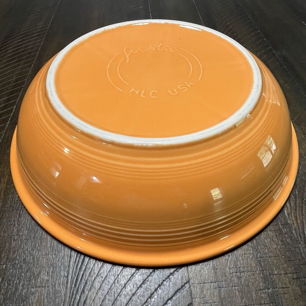 Fiesta Tangerine Orange Pasta Bowl Mixing Bowl 12.5” Homer Laughlin FiestaWare - Picture 3 of 5